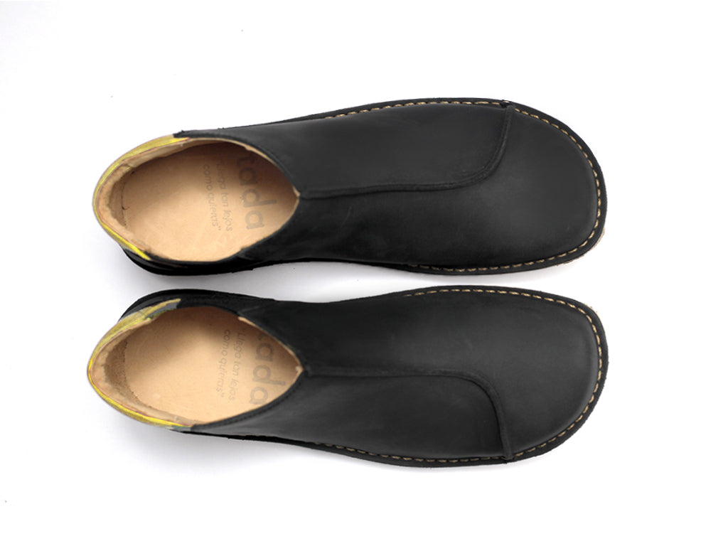 Zapato Nordico Hombre Negro Cera - Amarillo