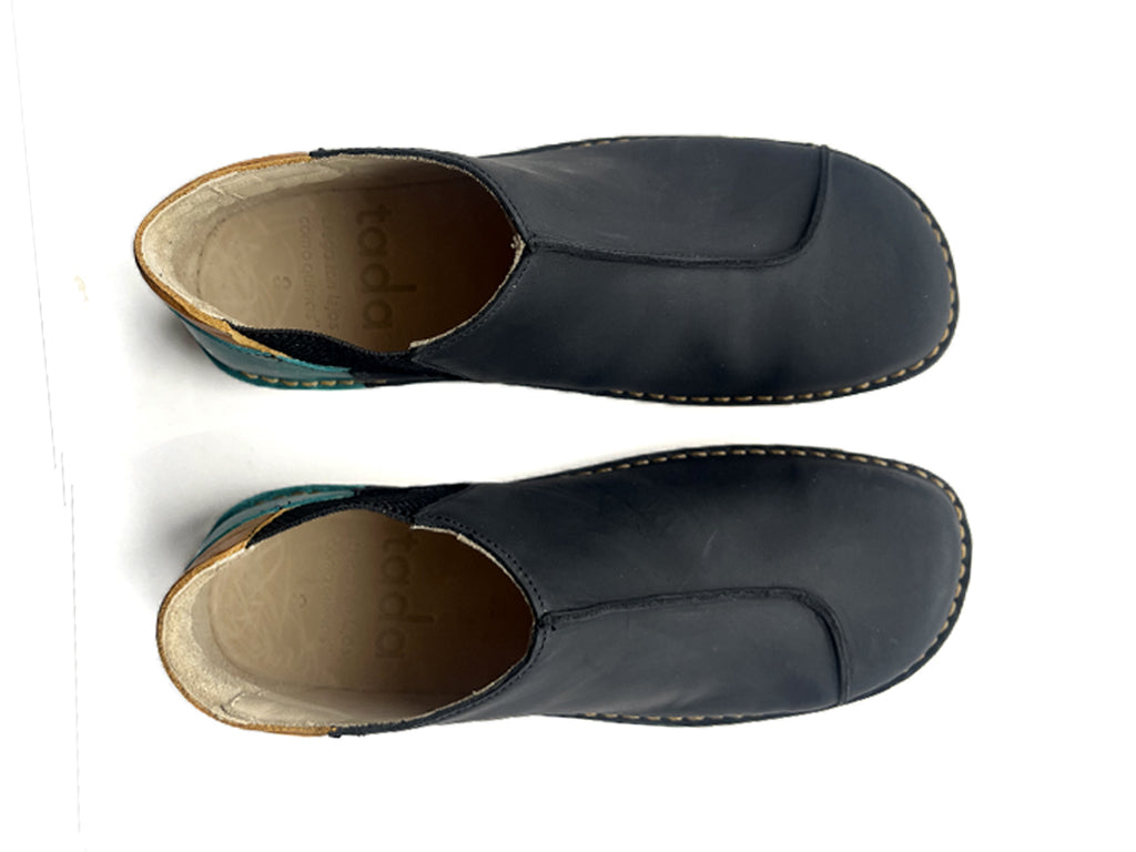 Zapato Nordico mujer negro cera - turquesa