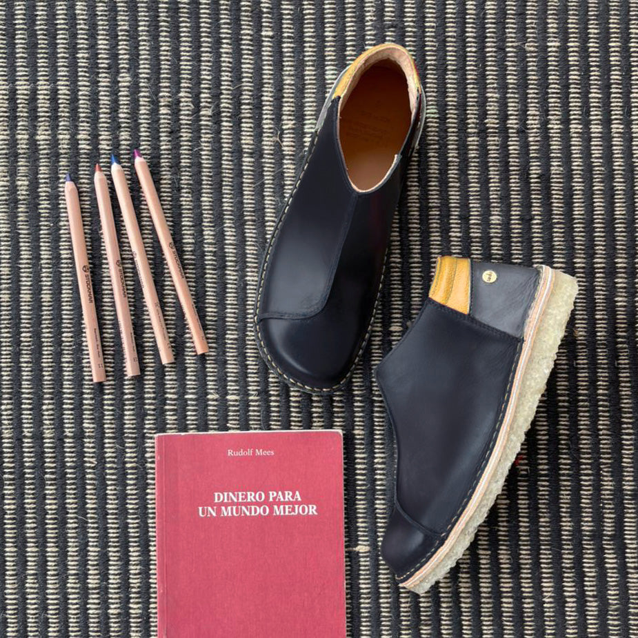 Zapato Nordico Mujer Negro Cera - Amarillo