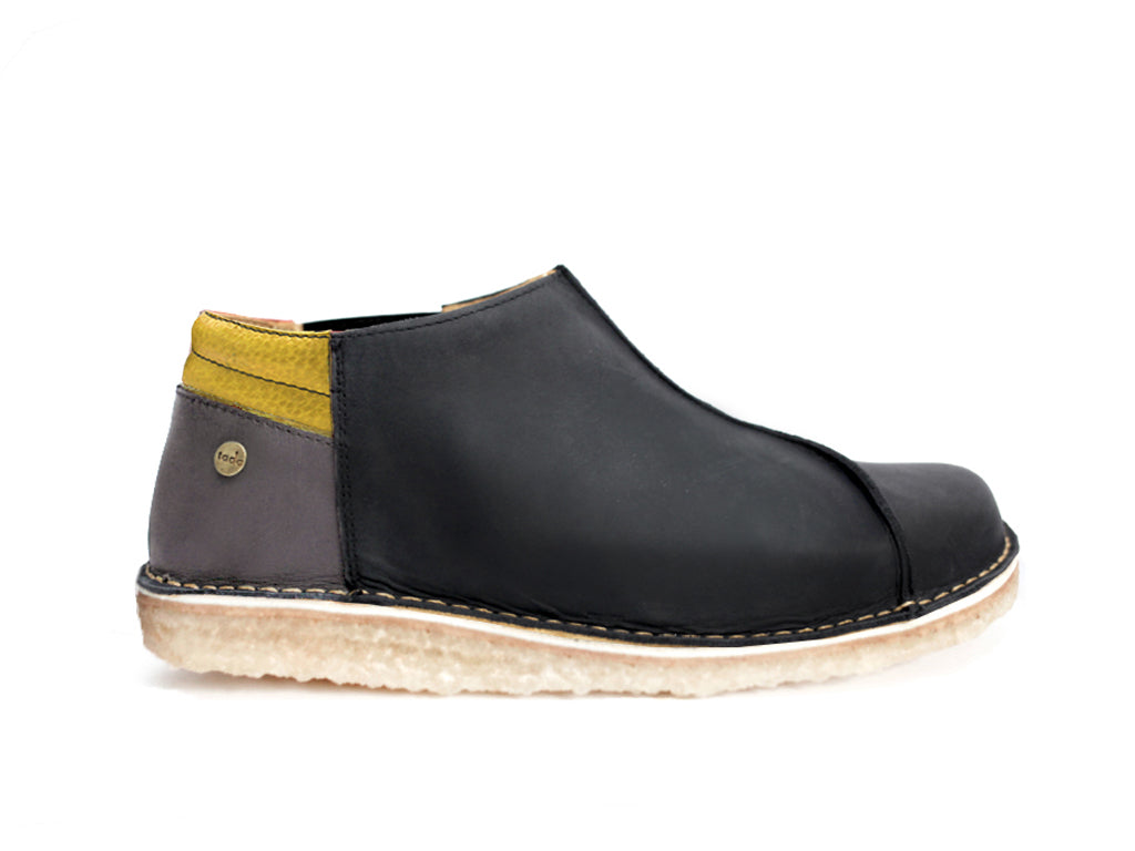 Zapato Nordico Hombre Negro Cera - Amarillo