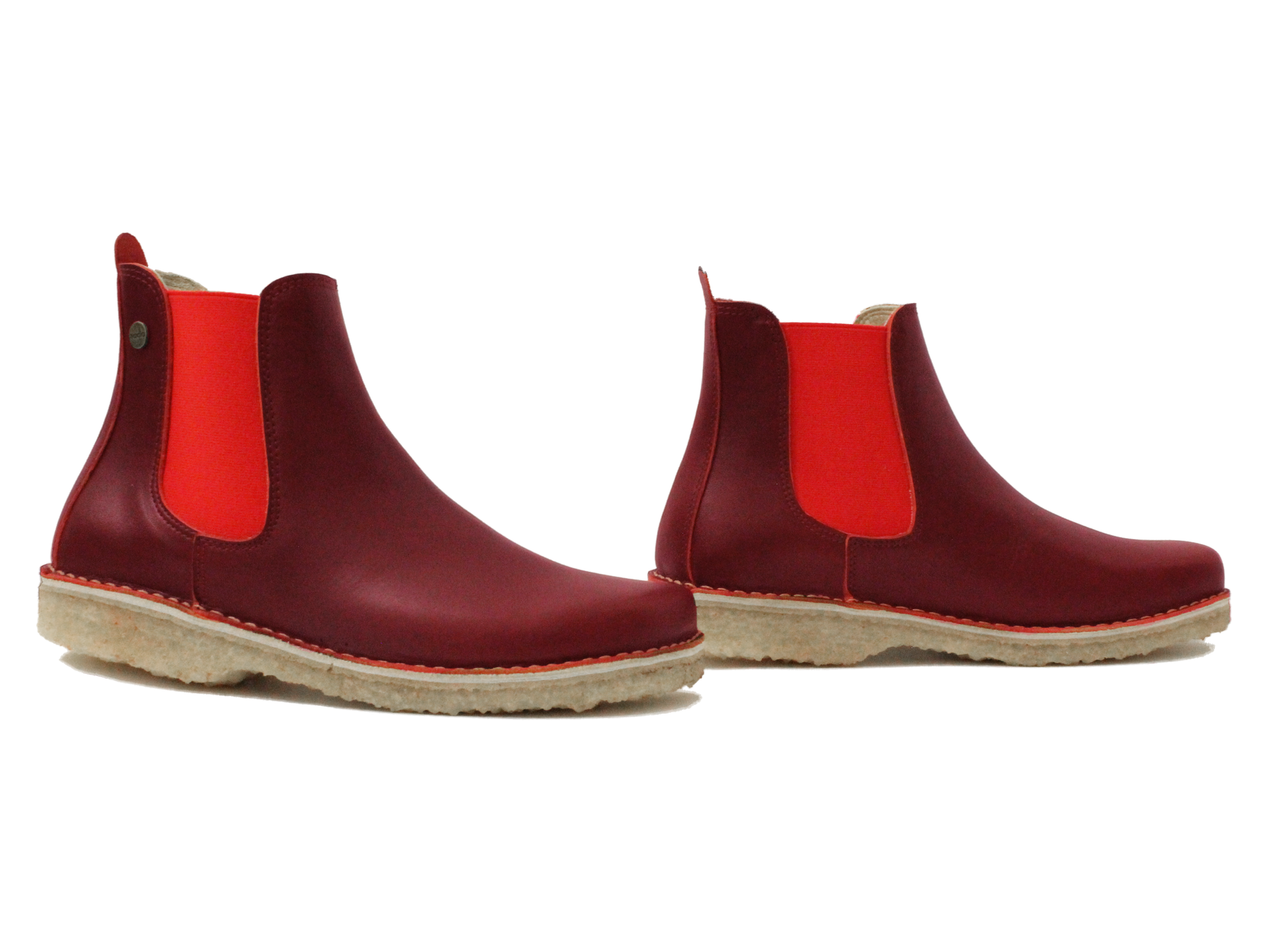 Botín Beat Burdeo Elástico Rojo Mujer