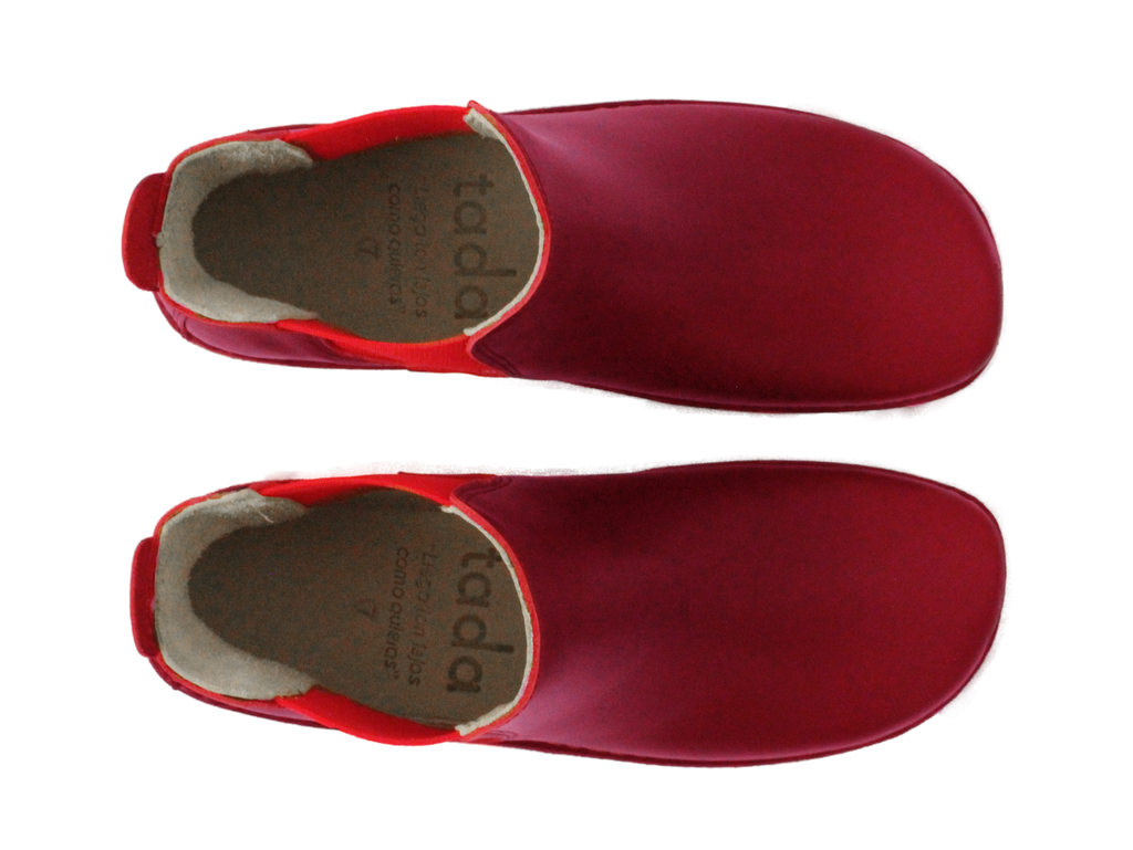Botín Beat Burdeo Elástico Rojo Mujer