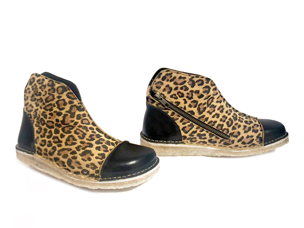 Botín Rhino Mujer Negro Leopardo