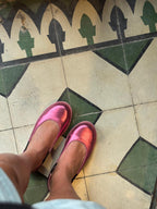 Reina fucsia metal/ Horma redonda fina 9486
