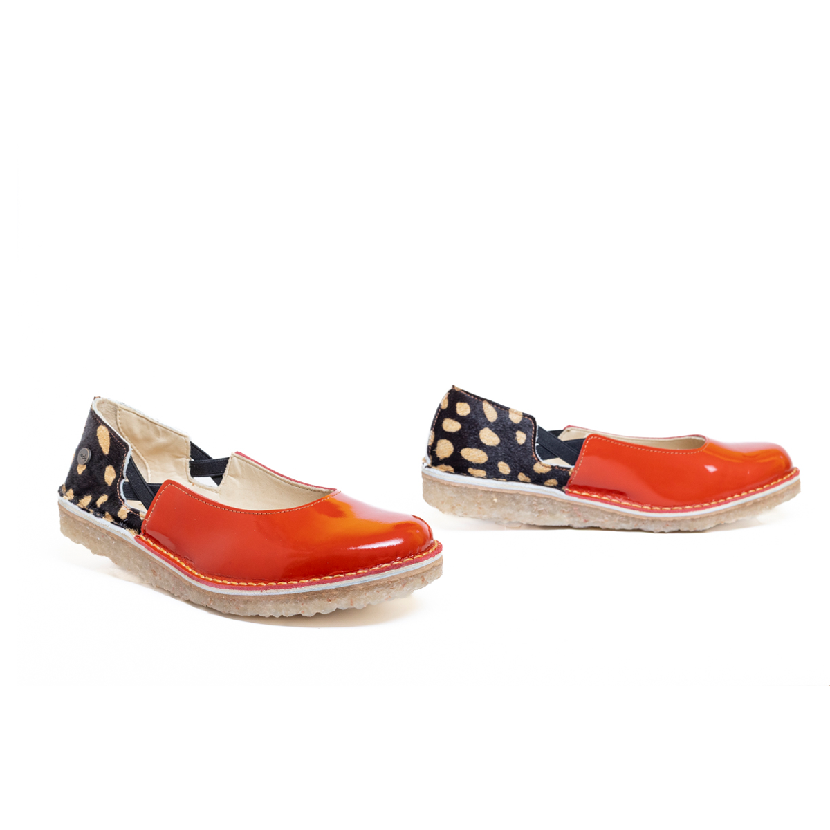 Zapato Reina Mujer Charol Rojo Pelos