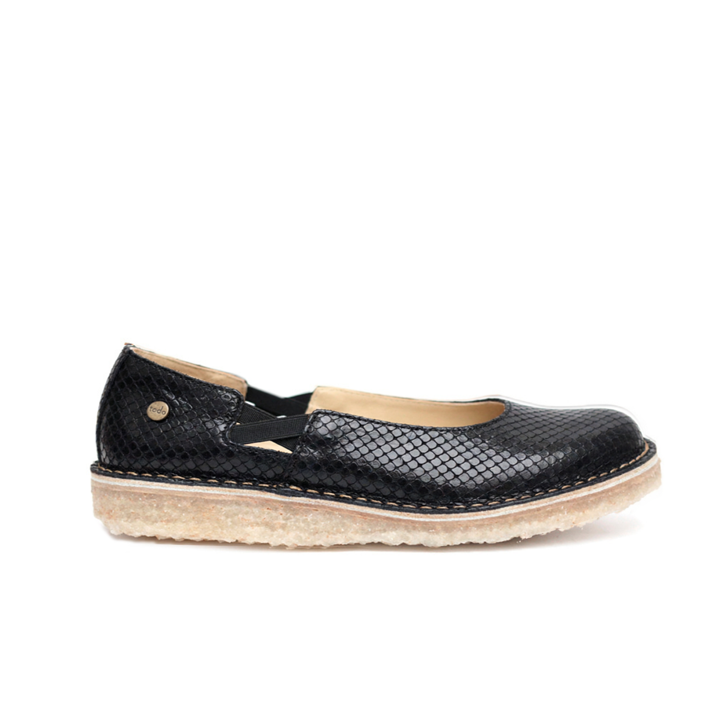 Zapato Reina Mujer Glam Pitón Negro