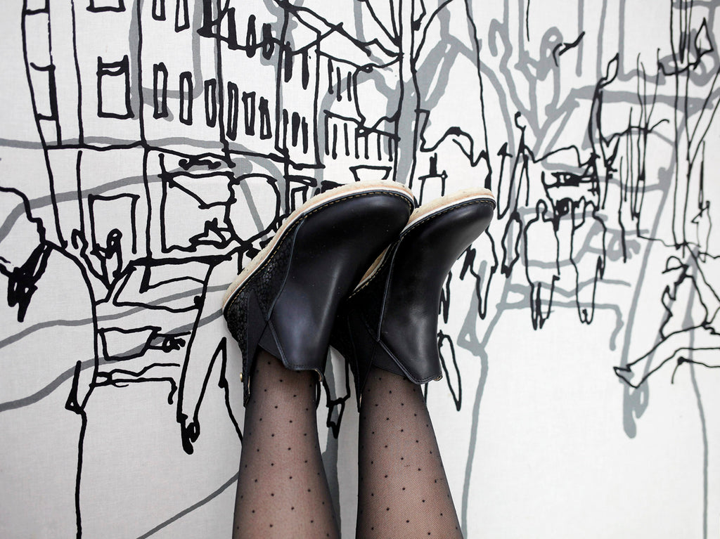 Botín Taina Mujer Negro Folia Negro