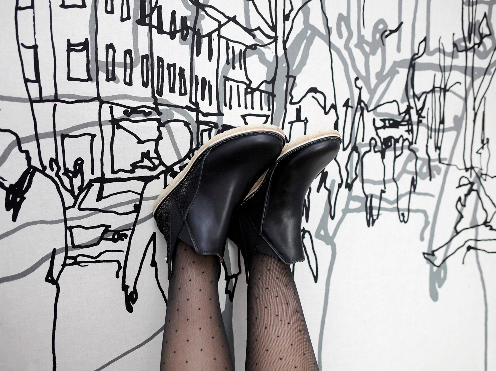 Botín Taina Mujer Negro Folia Negro