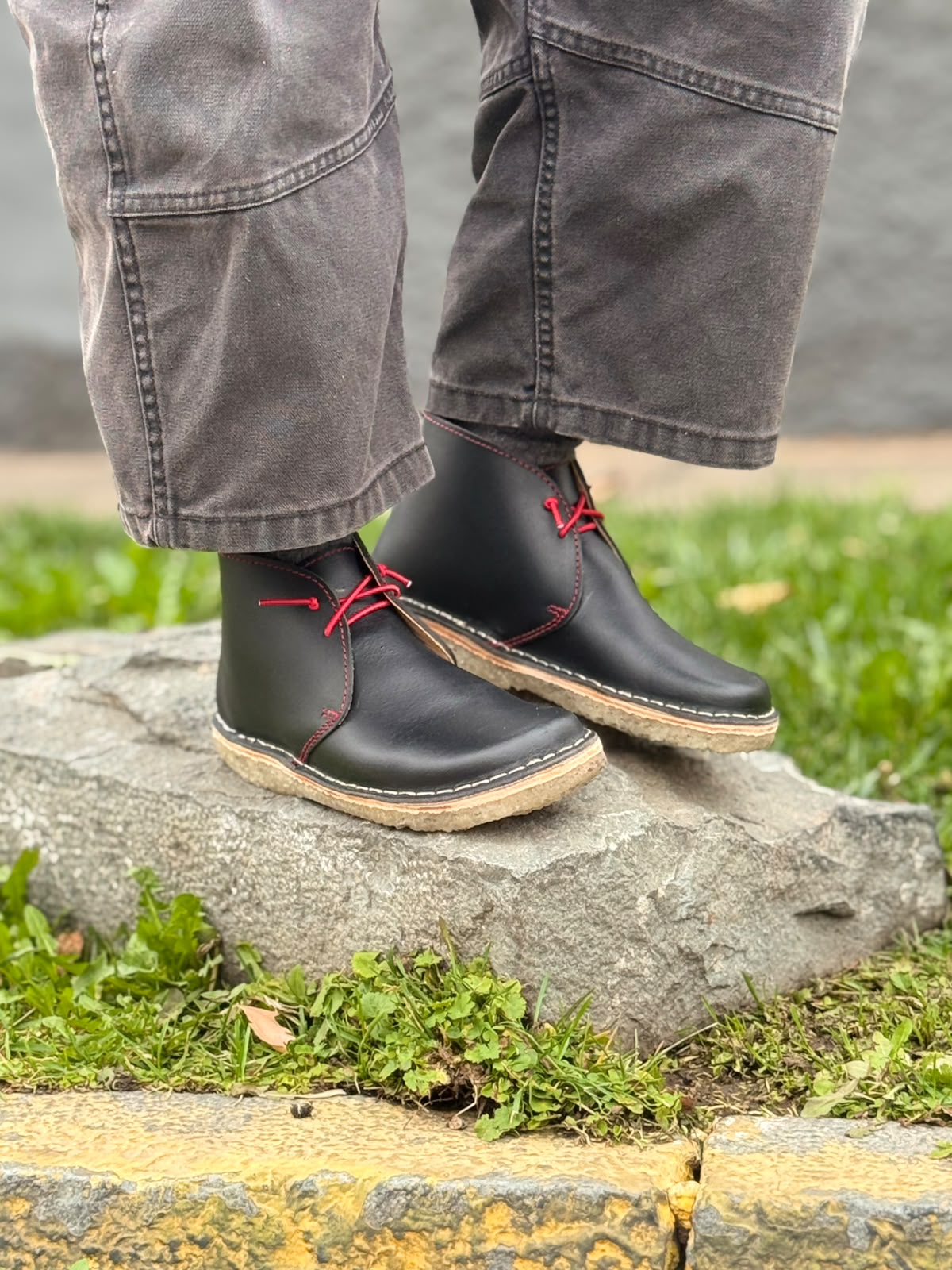 Leñador Negro Alta Factura / Horma 9572 ancha/minimalista de transición Barefoot