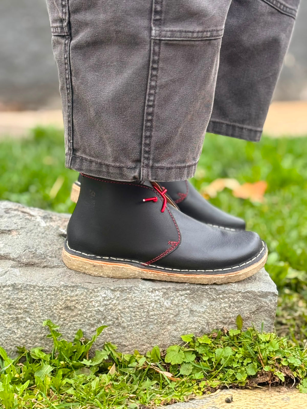 Leñador Negro Alta Factura / Horma 9572 ancha/minimalista de transición Barefoot