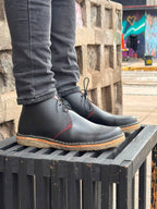 Leñador Negro Alta Factura / Horma ancha 9572, minimalista de transición Barefoot