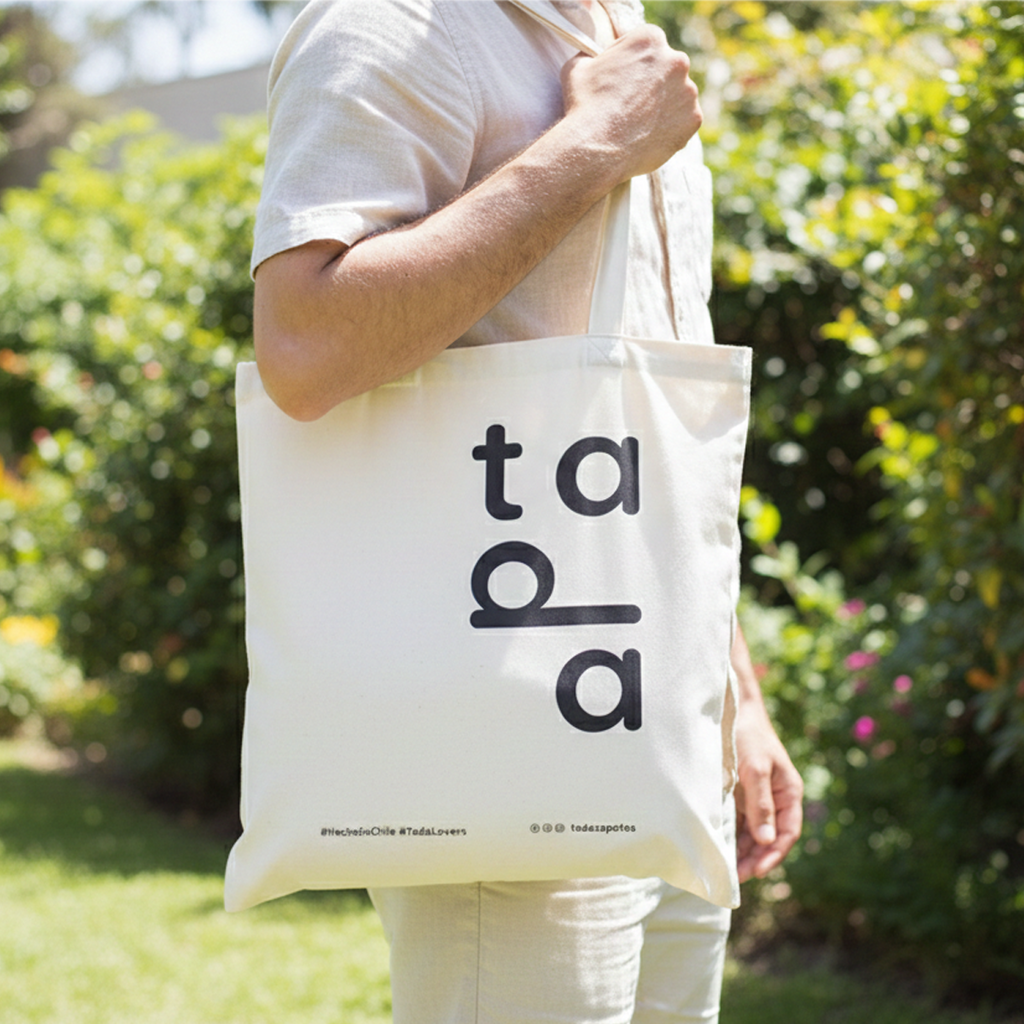 Bolsa algodón letras negras