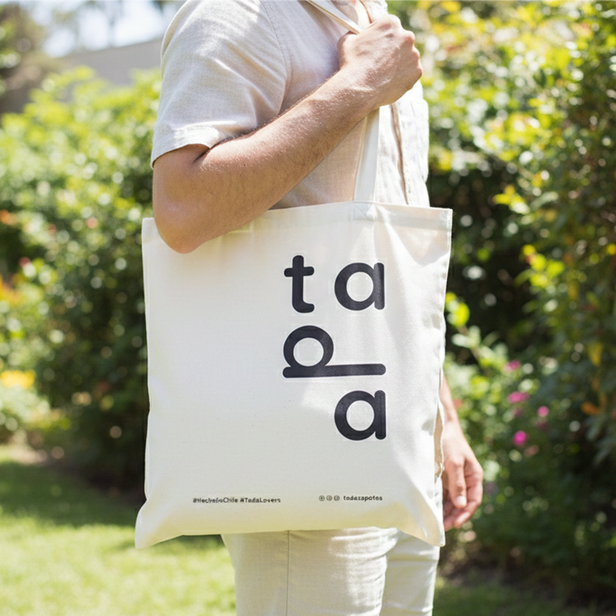 Bolsa algodón letras negras