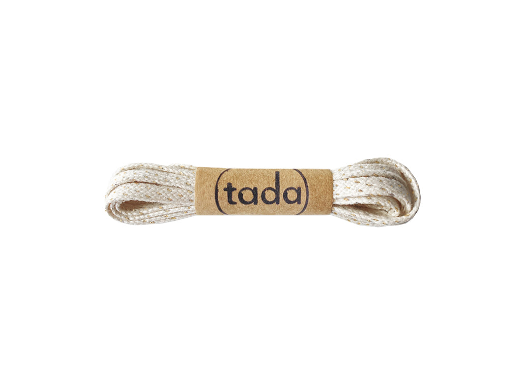 Cordon blanco y dorado 120 cm para zapatilla Kutsu