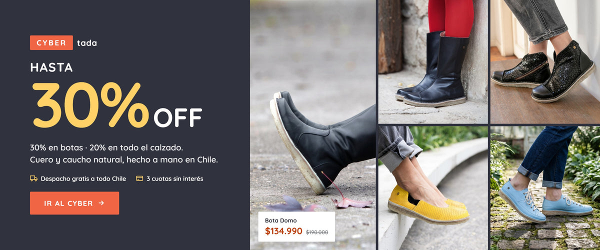 Cyber Tada: hasta 30% OFF en botas y 20% en todo el calzado. Despacho gratis a todo Chile y 3 cuotas sin interés.