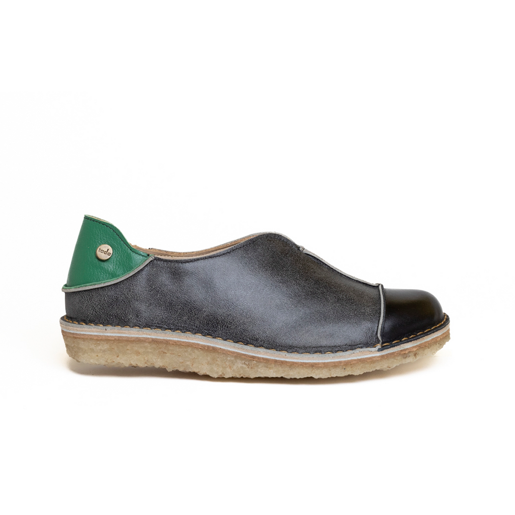 Zapato Eva Mujer Negro Grafito Verde Poro