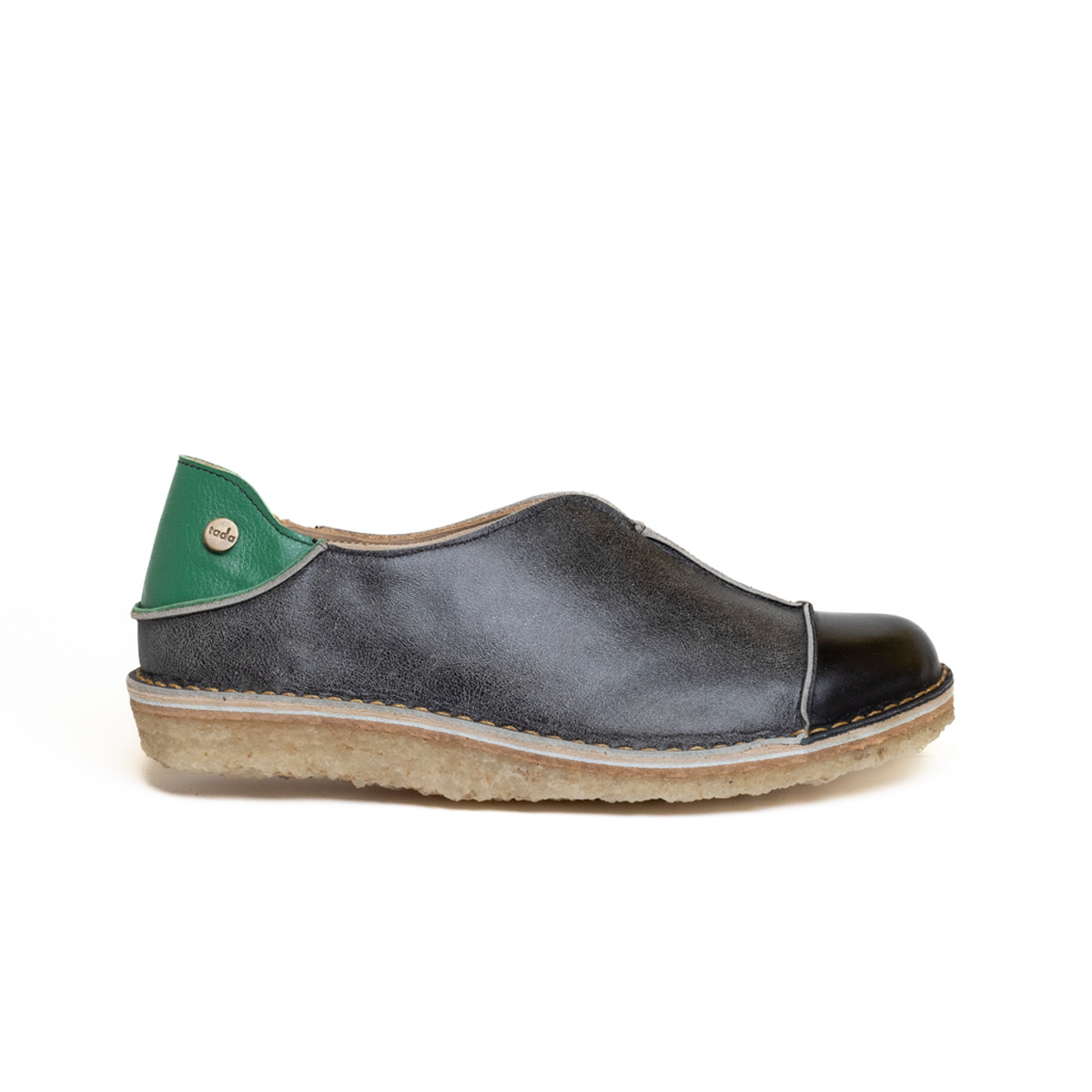 Zapato Eva Mujer Negro Grafito Verde Poro