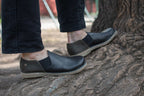 Zapato Fragata Hombre Negro Talón Olivo