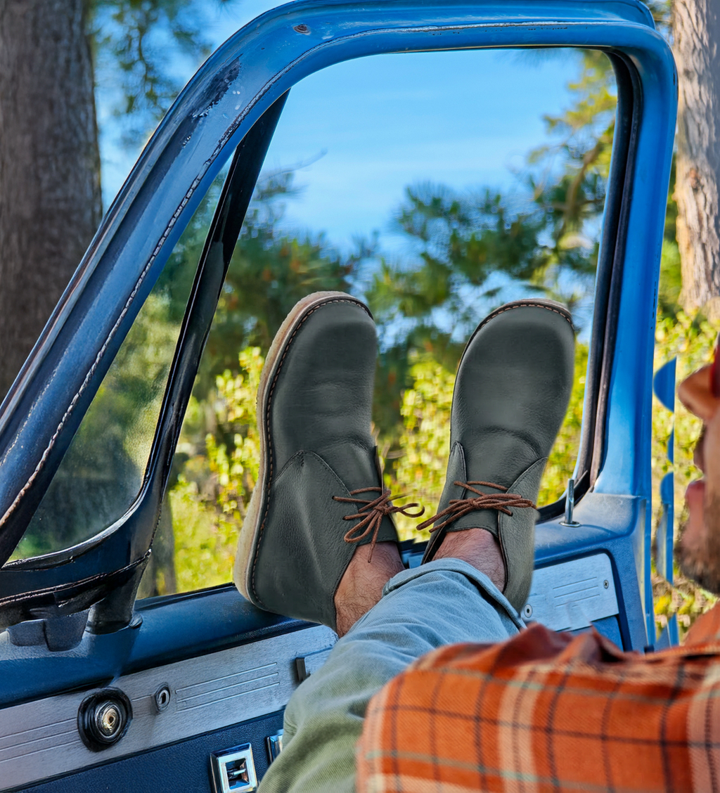 Zapato Leñador Hombre Olivo Cera