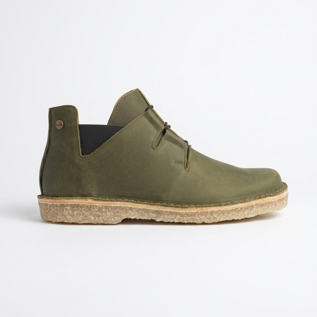 Zapato Magovi Hombre color Olivo Cera, vista lateral