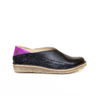 Zapato Mitsue Mujer Petate Negro Violeta Metal
