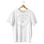 Polera Mujer Blanca Calabera Gris