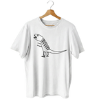 Polera Mujer Blanca Dinosaurio Negra