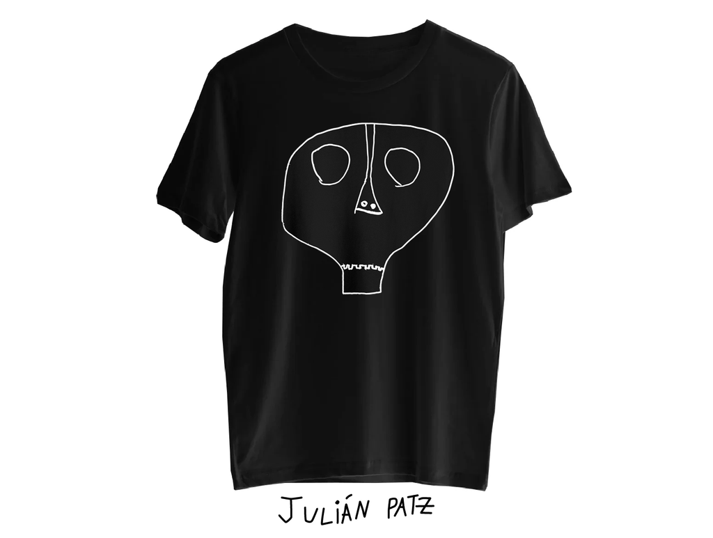 Polera Niños Negra Calabera Blanca