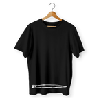 Polera Mujer Negra Serpiente Horizontal Blanca