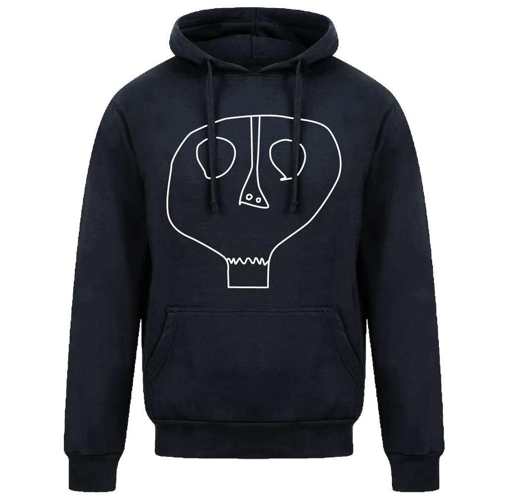 Poleron Adulto Negro Calavera Blanca