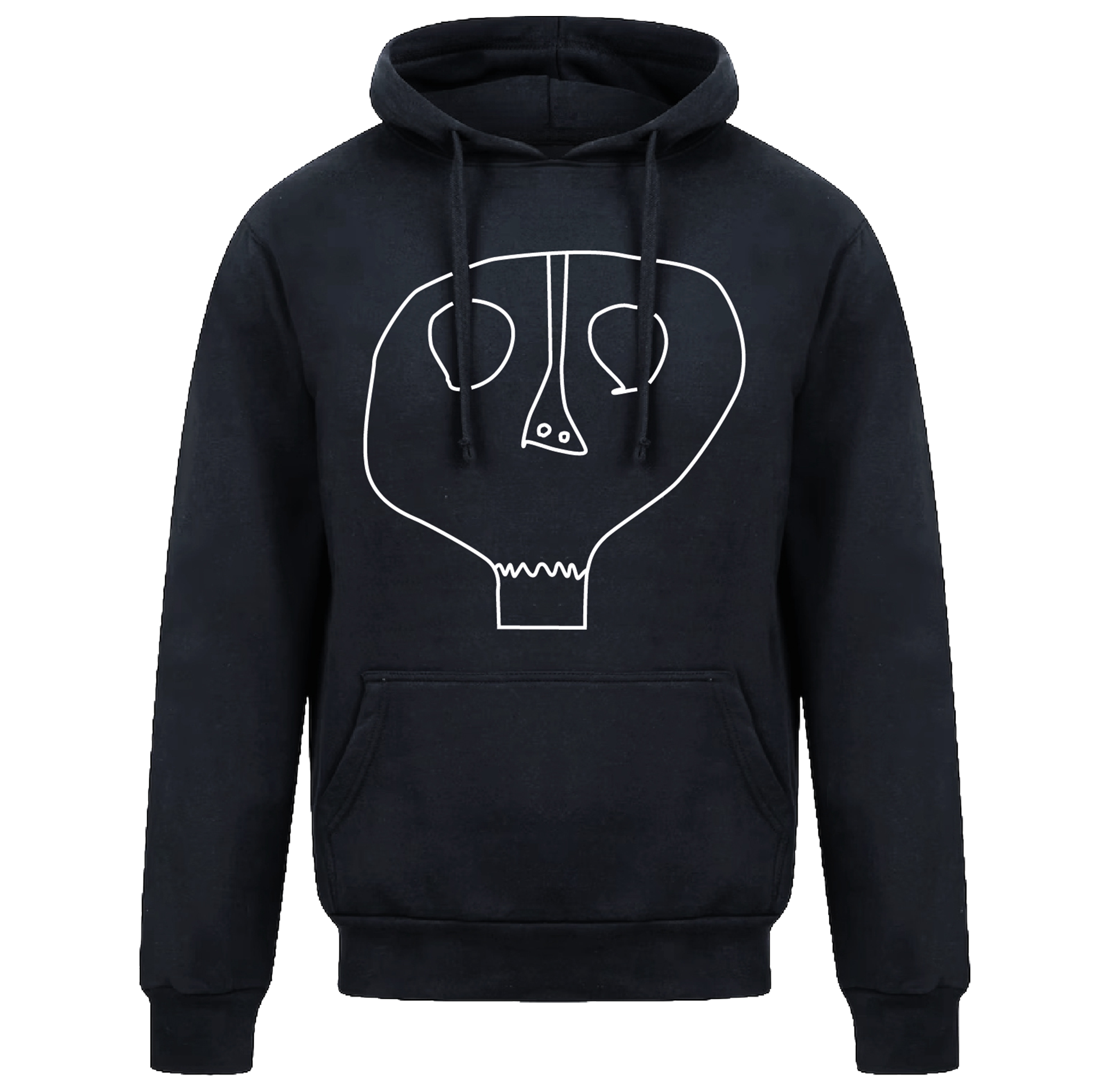 Poleron Adulto Negro Calavera Blanca