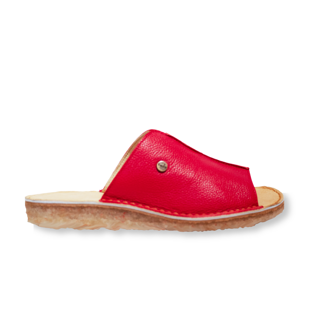 Sandalia Mujer Puntilla Rojo