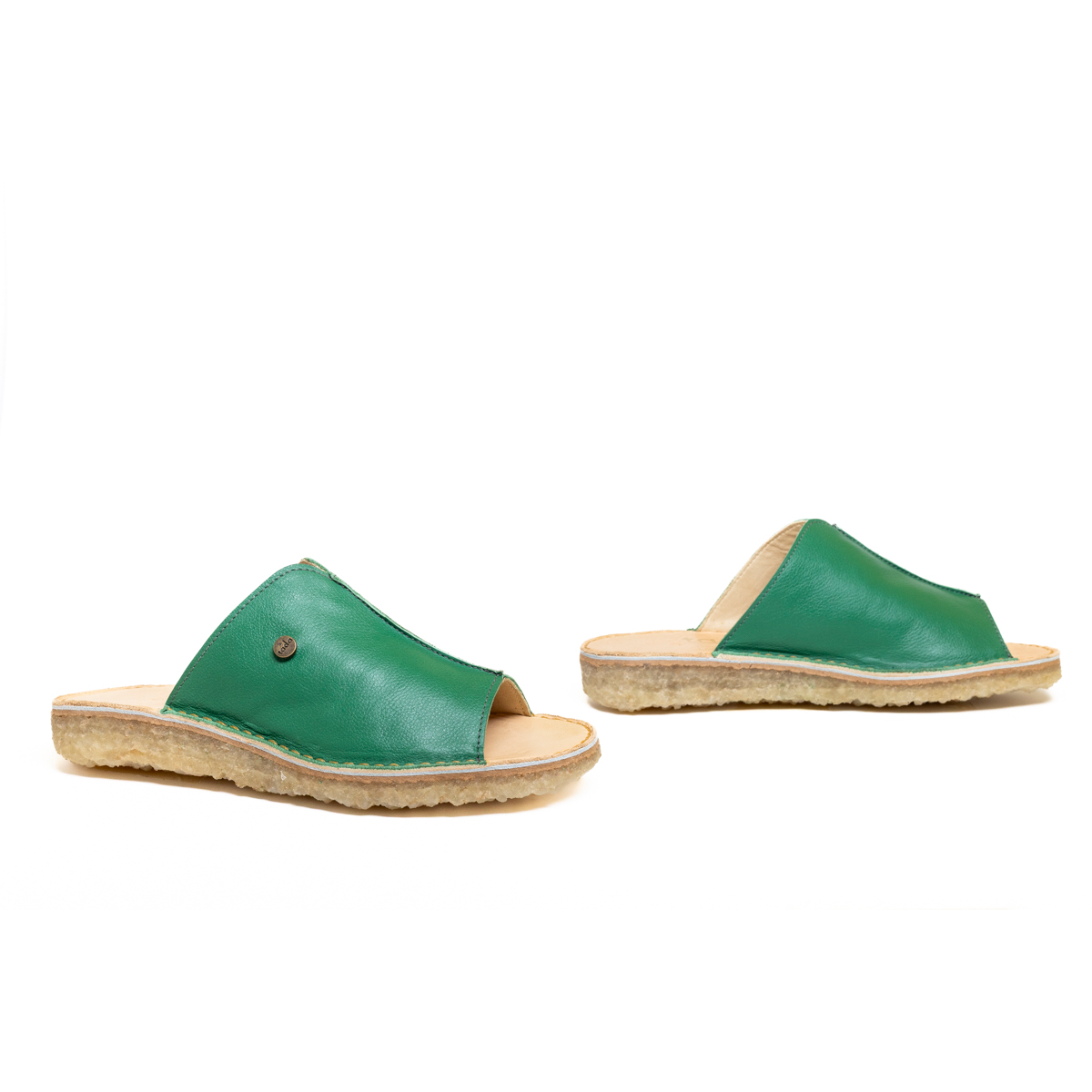 Sandalia Mujer Puntilla Verde Poro