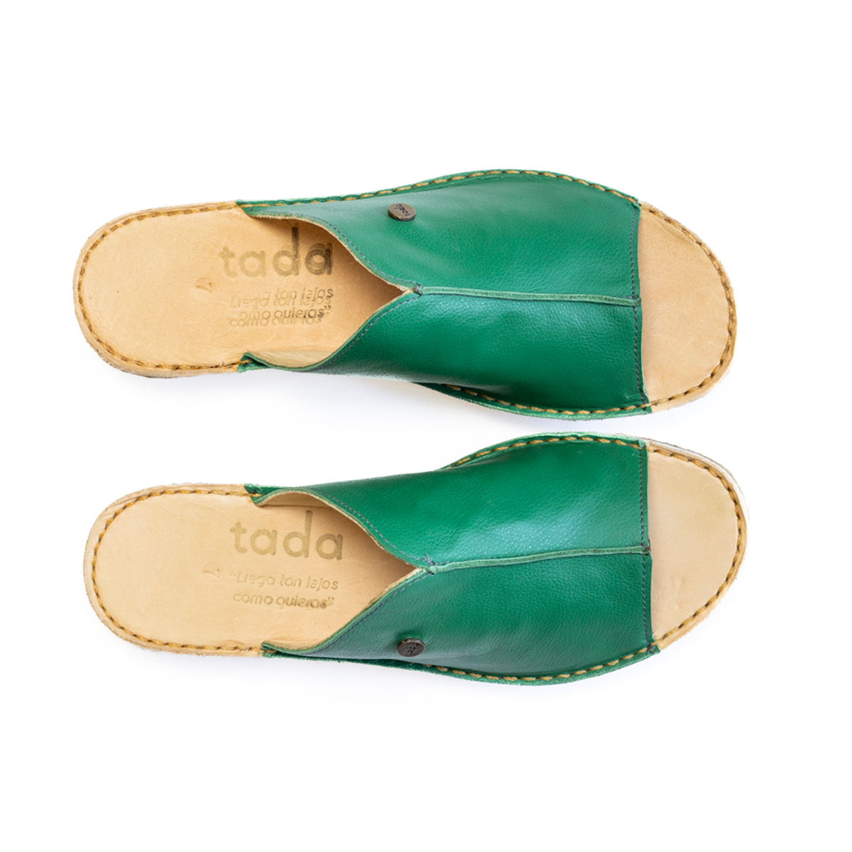 Sandalia Mujer Puntilla Verde Poro