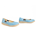 Zapato Reina Mujer Celeste Rustico