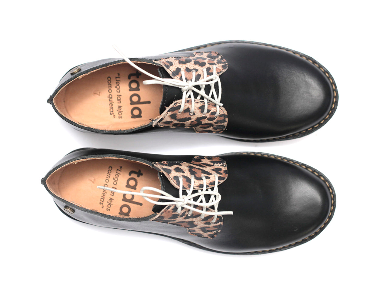 Zapato Derby Mujer Negro Wild