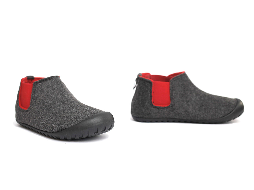 Bota Gumbies Grafito y Rojo
