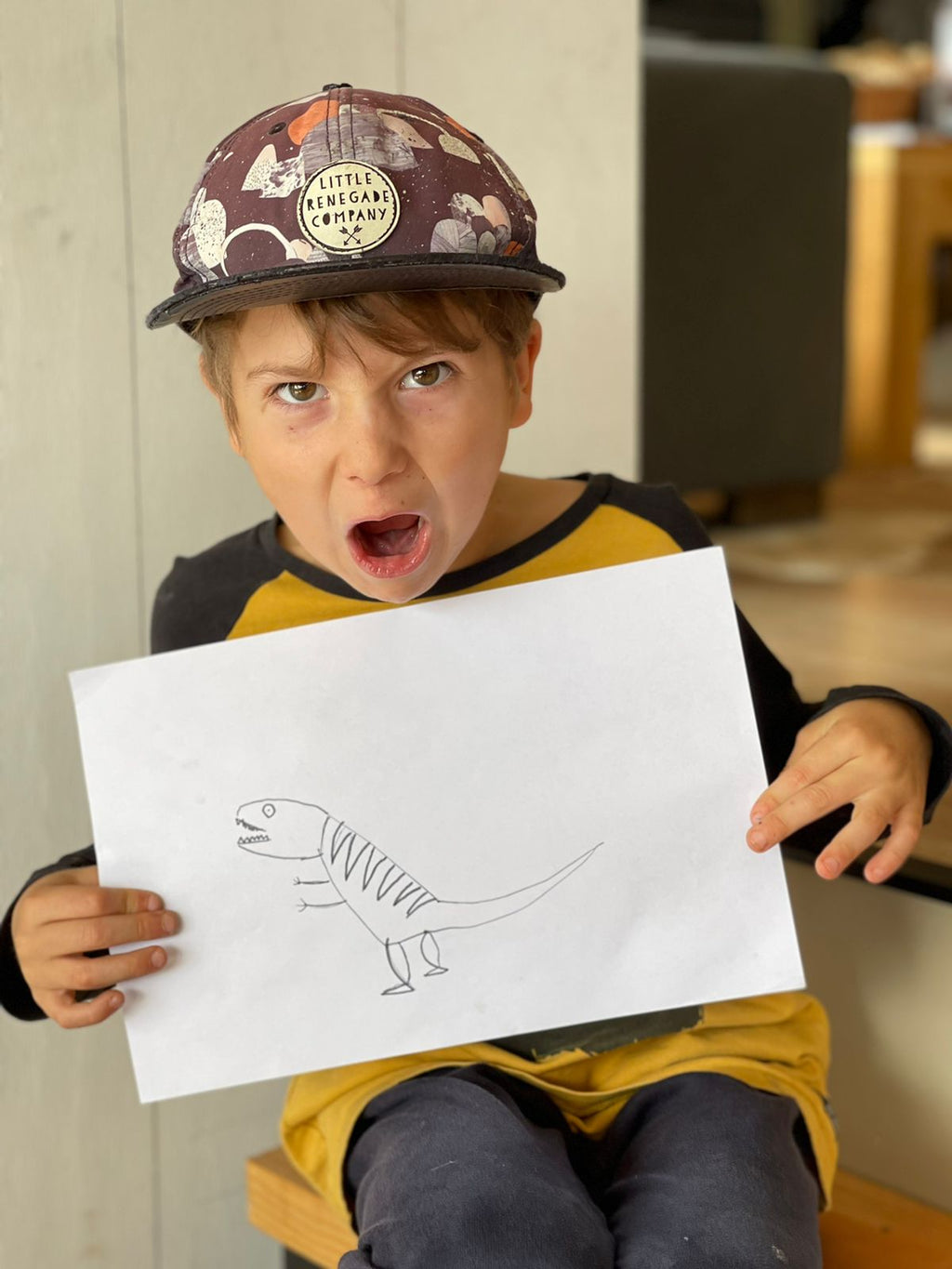 Polera Niños Negra Jabalí Blanco