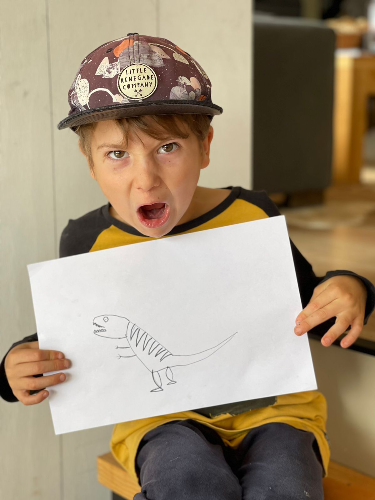 Polera Niños Negra Manga Larga Calabera Blanca