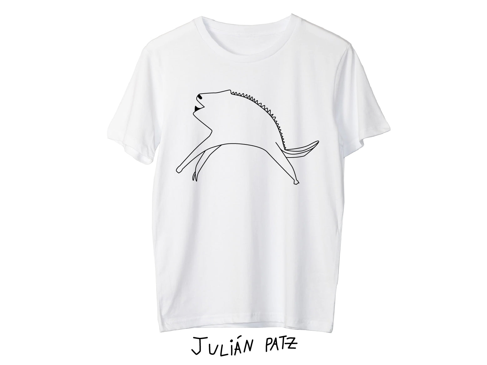 Polera Niños Blanca Jabalí Negro